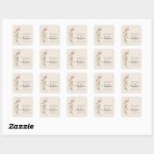 Sticker Carré Baptême de Fleur Sauvage (Feuille)