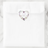 Sticker Carré Baptême de Fleurs de pivoines violettes délicates (Sac)