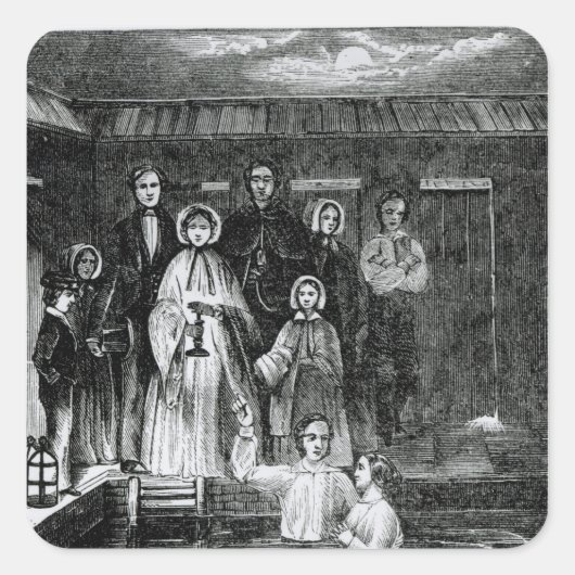 Sticker Carré Baptême mormon (Devant)