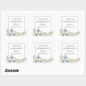 Sticker Carré Baptère bleu floral (Feuille)