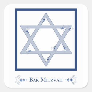 Sticker Carré bar mitzvah (star de david elegance)