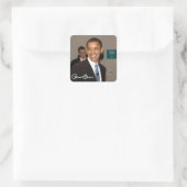 Sticker Carré Barack Obama (Sac)