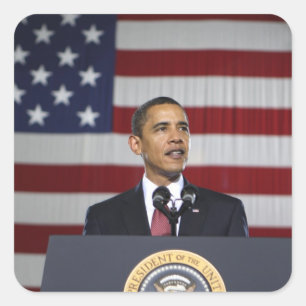 Sticker Carré Barack Obama