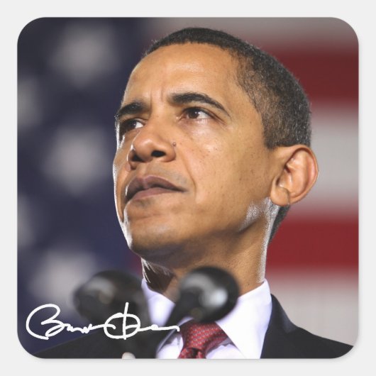 Sticker Carré Barack Obama (Devant)
