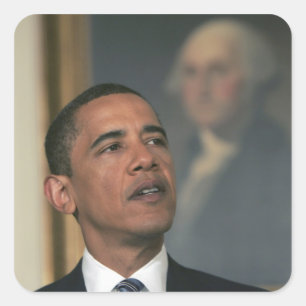Sticker Carré Barack Obama annonce son intention de nommer