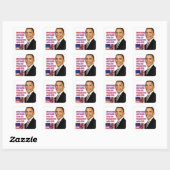 Sticker Carré Barack Obama, Retour À Retour_ (Feuille)