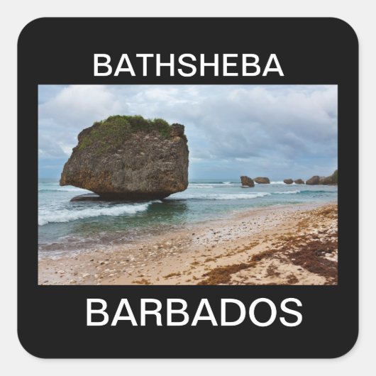 Sticker Carré Barbade, Bathsheba Rocks (Devant)