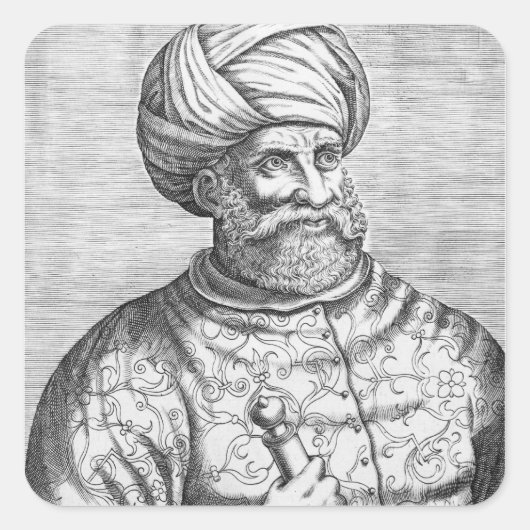 Sticker Carré Barbarossa, illustration de Andre Thevet (Devant)