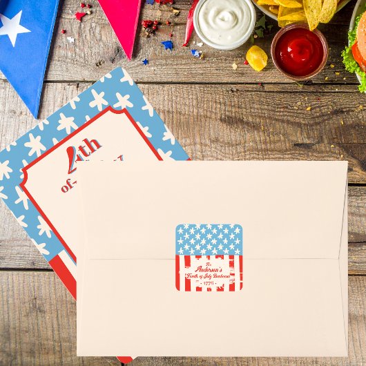 Sticker Carré Barbecue Red White & Blue Family