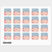 Sticker Carré Barbecue Red White & Blue Family (Feuille)