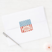 Sticker Carré Barbecue Red White & Blue Family (Enveloppe)