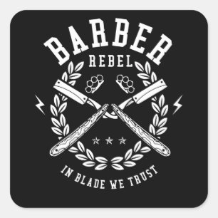 Sticker Carré Barber Rebel