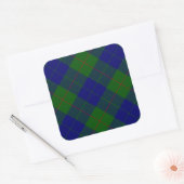 Sticker Carré Barclay tartan bleu vert plaid (Enveloppe)