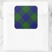 Sticker Carré Barclay tartan bleu vert plaid (Sac)