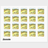 Sticker Carré Barne rouge (Feuille)
