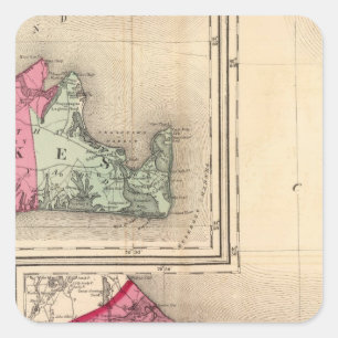 Sticker Carré Barnstable, Dukes, Nantucket comtés