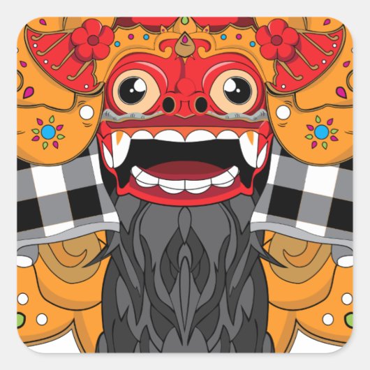 Sticker Carré Barong Bali (Devant)