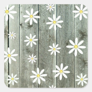 Sticker Carré Barque Daisy Flower