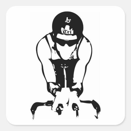 Sticker Carré Barrel X Triathlon Biker Guy (Devant)