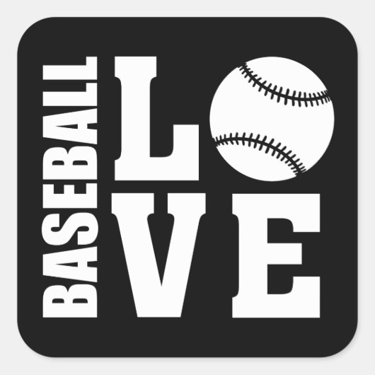 Sticker Carré Baseball - Amour Baseball (Devant)