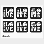 Sticker Carré Baseball - Amour Baseball (Feuille)