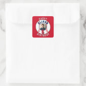 Sticker Carré Baseball Ball Kids Photo Anniversaire (Sac)