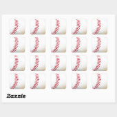 Sticker Carré Baseball blanc avec points rouges (Feuille)