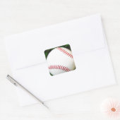 Sticker Carré Baseball blanc avec points rouges (Enveloppe)