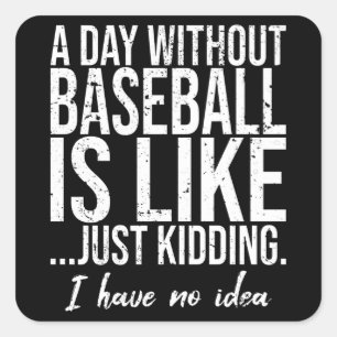 Sticker Carré Baseball drôle idée cadeau sportif