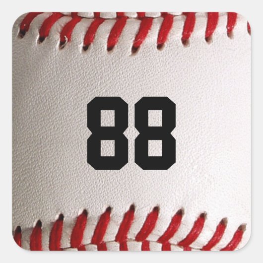 Sticker Carré Baseball et Softball Classiques Couture Rouge (Devant)