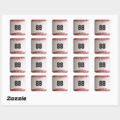 Sticker Carré Baseball et Softball Couture Rouge (Feuille)