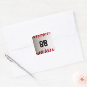 Sticker Carré Baseball et Softball Couture Rouge (Enveloppe)
