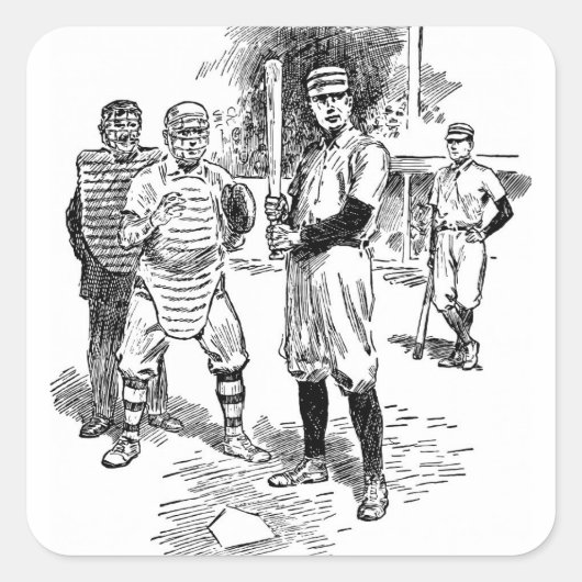 Sticker Carré Baseball : Joueurs (Devant)