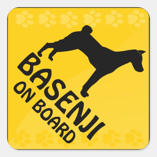 Sticker Carré Basenji Xing (Devant)