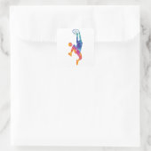 Sticker Carré Basket aquarelle (Sac)