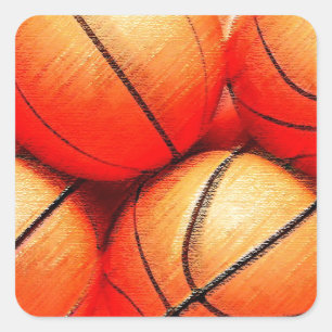 Sticker Carré Basket-ball