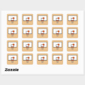 Sticker Carré Basket-ball (Feuille)