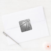 Sticker Carré Basket-ball avec effet crayon (Enveloppe)