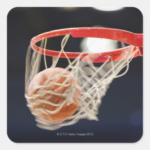 Sticker Carré Basket-ball dans le panier