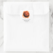 Sticker Carré Basket-ball / fête d'anniversaire Orange White (Sac)