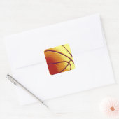 Sticker Carré Basket-ball Jaune Orange (Enveloppe)