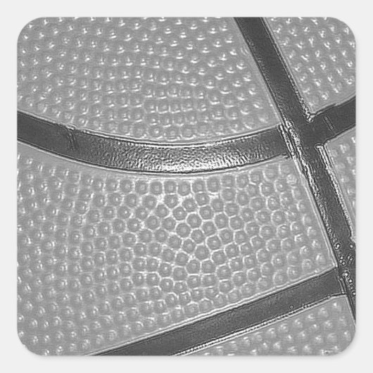 Sticker Carré Basket-ball noir et blanc (Devant)