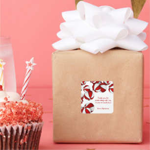 Sticker Carré basket-ball partie sport rouge blanc