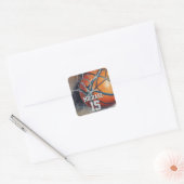 Sticker Carré Basket-ball Votre nom (Enveloppe)