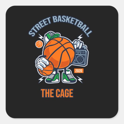 Sticker Carré Basket de rue (Devant)