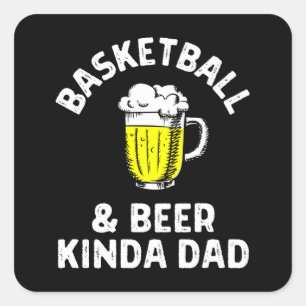 Sticker Carré Basketball & bière genre papa.