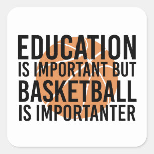 Sticker Carré Basketball est important Amusant Fan de Basketball