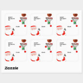 Sticker Carré Basketball Noël Tags cadeaux (Feuille)