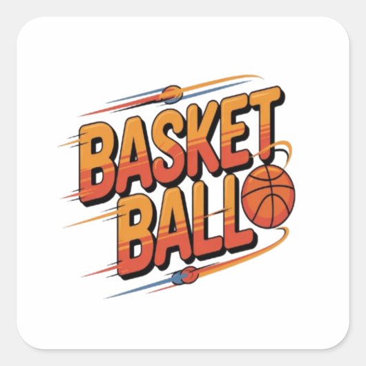 Sticker Carré Basketball Thrill (Devant)
