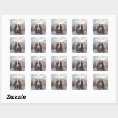 Sticker Carré Basset Hound (Feuille)